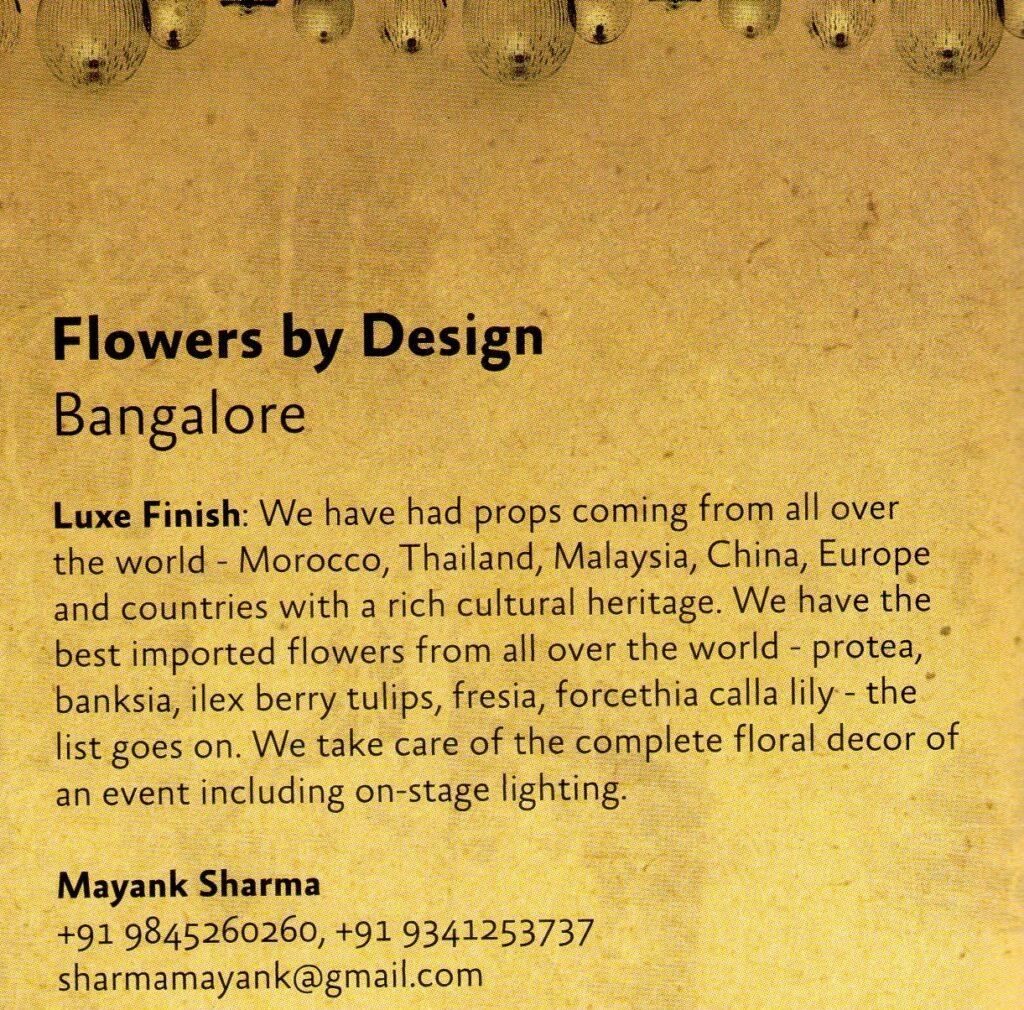 wedding flower decorators in bangalore
