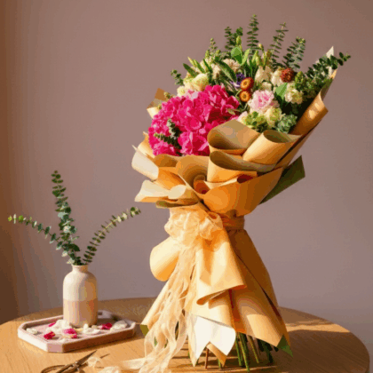 Hydrangea, Lisianthus & Eucalyptus Mix Bouquet